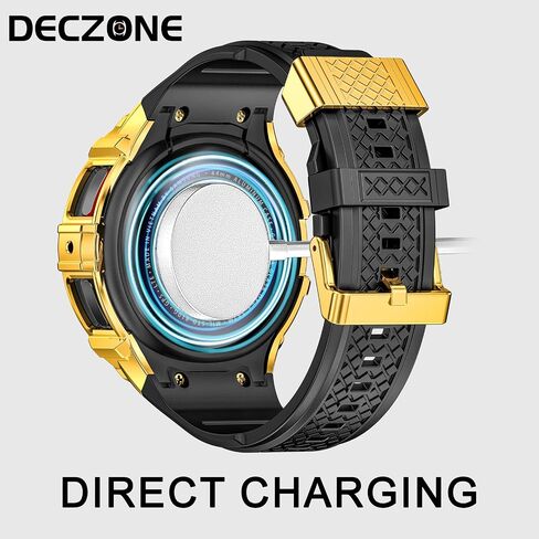 Silicone Band with Stainless Steel Case Cover Compatible with Samsung Galaxy Watch 4 5 6 44mm Bands Protective Case for Men (Black) in Saudi Arabia