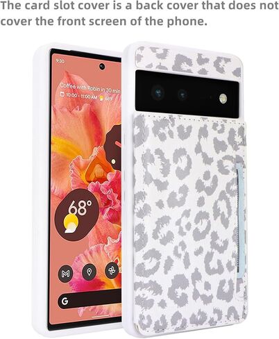 iCoverCase for Google Pixel 6 Case with Card Holder, Pixel 6 Wallet Phone Case for Women Men [RFID Blocking] PU Leather Protective Wallet Case for Pixel 6 (Gray Leopard) in Saudi Arabia