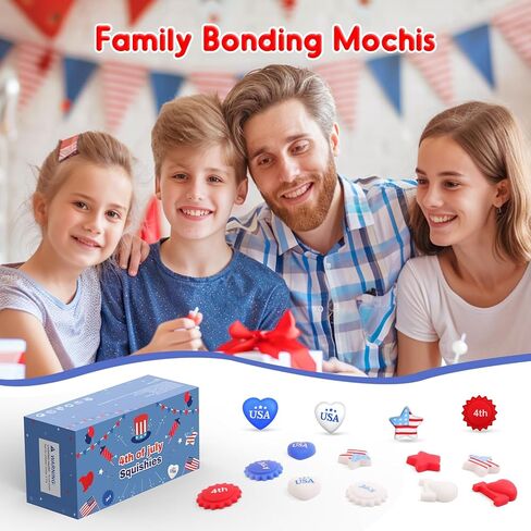 NPET الرابع من يوليو البط المطاطي Squishies Mochi 28pcs، أحمر أبيض أزرق حمام اللعب يوم الاستقلال البط المطاطي الوطني، الرابع من يوليو الزينة الولايات المتحدة الأمريكية العلم / القلب / النجوم شكل حزب صالح للبنين الفتيات in Kuwait