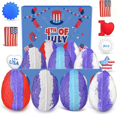 NPET الرابع من يوليو البط المطاطي Squishies Mochi 28pcs، أحمر أبيض أزرق حمام اللعب يوم الاستقلال البط المطاطي الوطني، الرابع من يوليو الزينة الولايات المتحدة الأمريكية العلم / القلب / النجوم شكل حزب صالح للبنين الفتيات in Kuwait