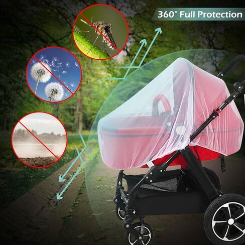 شبكة ناموسية لعربة الأطفال، شبكة حشرات قابلة للتنفس وخفيفة الوزن، غطاء حماية من ذباب عربة الأطفال مع حافة مرنة، شبكات ناموسية عالمية لعربة الأطفال، وكرسي الدفع، والعربات التي تجرها الدواب، ومهد الحمل in Kuwait