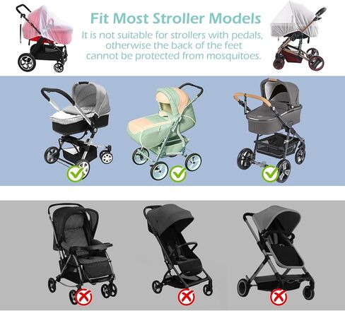 شبكة ناموسية لعربة الأطفال، شبكة حشرات قابلة للتنفس وخفيفة الوزن، غطاء حماية من ذباب عربة الأطفال مع حافة مرنة، شبكات ناموسية عالمية لعربة الأطفال، وكرسي الدفع، والعربات التي تجرها الدواب، ومهد الحمل in Kuwait