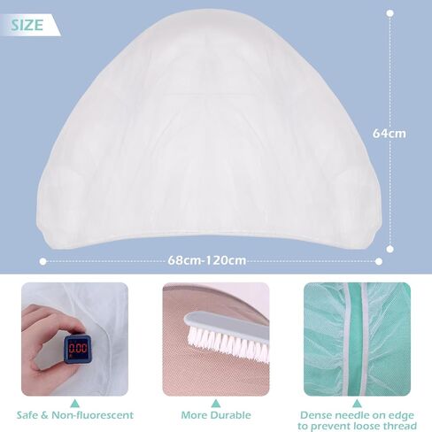 شبكة ناموسية لعربة الأطفال، شبكة حشرات قابلة للتنفس وخفيفة الوزن، غطاء حماية من ذباب عربة الأطفال مع حافة مرنة، شبكات ناموسية عالمية لعربة الأطفال، وكرسي الدفع، والعربات التي تجرها الدواب، ومهد الحمل in Kuwait