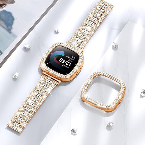 Dsytom Bling Bands Women Compatible for Fitbit Versa 4/3, Sense 2, Sense in Kuwait