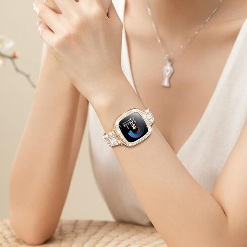 Dsytom Bling Bands Women Compatible for Fitbit Versa 4/3, Sense 2, Sense in Kuwait