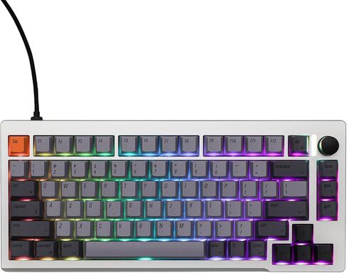 CIDOO C75 لوحة مفاتيح ميكانيكية سريعة التشغيل بنسبة 75%، لوحة مفاتيح من الألومنيوم مع بطانة من 4 طبقات، لوحة مفاتيح سلكية للألعاب مع ضغطات مفاتيح ديناميكية، مفتاح مغناطيسي Gateron، RGB لنظام Win/Mac (أسود) in Kuwait