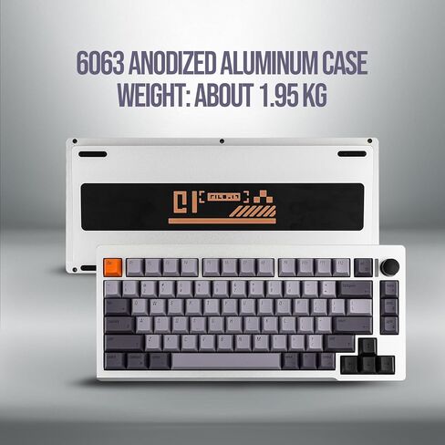 CIDOO C75 لوحة مفاتيح ميكانيكية سريعة التشغيل بنسبة 75%، لوحة مفاتيح من الألومنيوم مع بطانة من 4 طبقات، لوحة مفاتيح سلكية للألعاب مع ضغطات مفاتيح ديناميكية، مفتاح مغناطيسي Gateron، RGB لنظام Win/Mac (أسود) in Kuwait