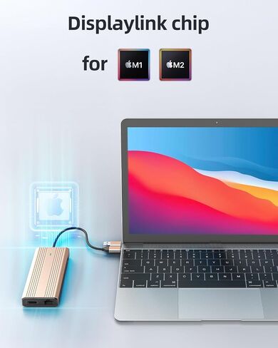 Displaylink Dock,Displaylink Docking Station Dual Monitor,10Gbps USB C Docking Station for MacBook M1/M2/M3/Windows,Laptop Docking Station with 2 HDMI 4K,2 PD 4K, Ethernet,USB 3.2,Mic/Audio,100W PD in Saudi Arabia