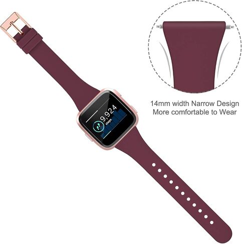 Tobfit Slim Sport Watch Bands Compatible with Fitbit Versa 2 Bands for Women Men, Silicone Replacement Wristbands Straps Compatible for Fitbit Versa 2 / Fitbit Versa/Versa Lite/Versa SE, 3 Pack in Kuwait
