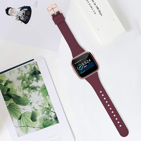 Tobfit Slim Sport Watch Bands Compatible with Fitbit Versa 2 Bands for Women Men, Silicone Replacement Wristbands Straps Compatible for Fitbit Versa 2 / Fitbit Versa/Versa Lite/Versa SE, 3 Pack in Kuwait
