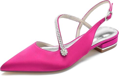 Women's Pointed Toe Beaded Satin Wedding Flats for Bride Comfortable White Bridal Shoes with Ankle Strap Prom Party Shoes Pumps in Saudi Arabia