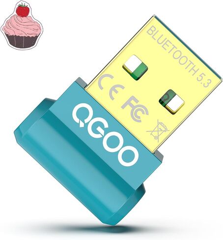 محول بلوتوث USB للكمبيوتر الشخصي - QGOO Bluetooth Dongle 5.3 EDR، مستقبل بلوتوث لاسلكي للكمبيوتر المكتبي والكمبيوتر المحمول بلوتوث Windows 8.1/10/11 (أخضر-170) in Saudi Arabia