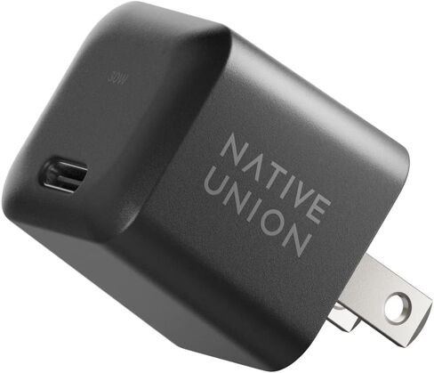 Native Union Fast GaN Charger PD 30W – Ultra-Compact Power Delivery Enabled USB-C Charger – Made of Recycled Materials – for MacBook Air, iPads, iPhones, Pixel, Galaxy & Other Type-C Devices (Black) in Saudi Arabia