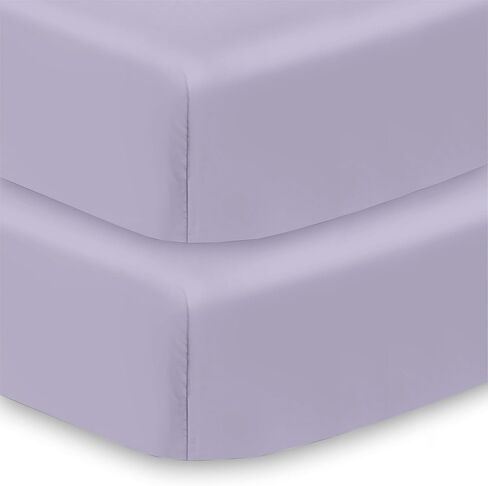 BreathableBaby Cotton Percale Fitted Sheet, for 52" x 28"/132 x 71 cm Crib & Toddler Bed Mattress, Blue (2-Pack) in Saudi Arabia