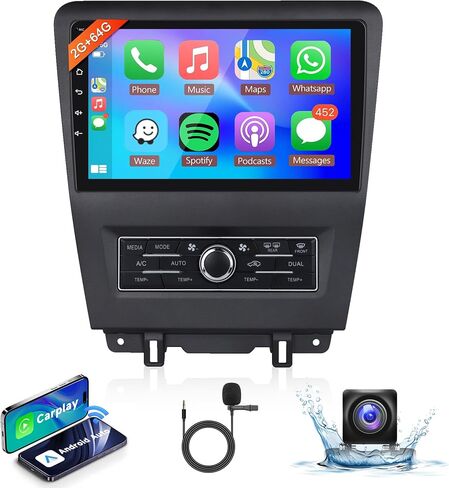 2G+64G Android Car Stereo for Ford mustang 2010-2014,Wireless Carplay Android Auto Car Radio,10'' Touch Screen Head Unit with GPS Navigation WIFI Bluetooth Mirror Link FM RDS Backup Camera SWC in Saudi Arabia