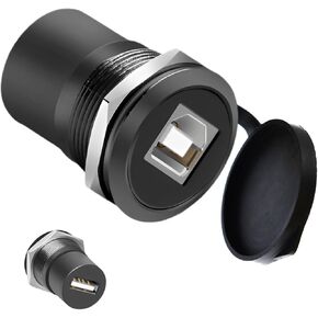محول USB B إلى لوحة تركيب - موصل USB 2.0 أنثى بدون لحام، USB ثابت ملولب من النوع B إلى تحويل للطابعات والماسحات الضوئية