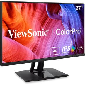 ViewSonic VP275-4K 27 Inch IPS 4K UHD Monitor Designed for Surface, Advanced Ergonomics, 100% sRGB, 60W USB C, HDMI and DisplayPort