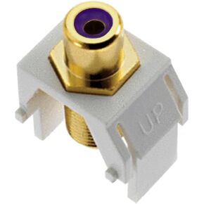 On-Q, White WP3466WH Keystone PurpleRCA to FConnector, 1 Count (Pack of 1)