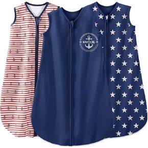 كيس نوم Yoofoss Baby Christams للأطفال من عمر 0 ​​إلى 6 أشهر، بطانية TOG 0.5 قابلة للارتداء للطفل مع سحاب ثنائي الاتجاه، كيس نوم لحديثي الولادة مصنوع من القطن بنسبة 100% in Kuwait