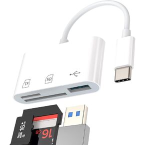 USB C Adapter SD Card Reader TF Micro USB 3.0 OTG Port Docking Station(3in1) Thunderbolt 4 Typec Dongle Cable for Samsung LG Apple IPhone15 Pro Max Plus ipad 10、Air4/5、Mini6、Pro 12.9 MacBook