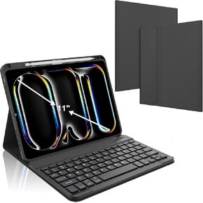 KVAGO Keyboard Case for iPad Pro 11 inch (M4) 2024, Detachable Magnetic iPad Pro 11 inch Case with keyboard, Bluetooth Keyboard, Smart Folio Cover with Pencil Holder, Auto Sleep/Wake, Black