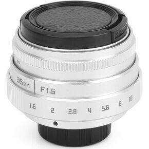 Large Aperture Lens, 35mm F1.6 C Mount, Aluminum Alloy Optical Glass, MC Multilayer, Manual Fixed Focus Portrait Camera Lens Accessory(Silver)