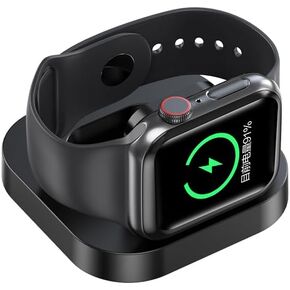 Watch Charging Dock for Apple Watch wirdless Charger Portable Charging Stand Compatible with Apple Watch 9 8 7 SE 6 5 4 3 2 1 Ultra Series (Black), D-A56