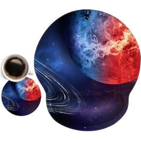 Dinky Ergonomic Mouse Pads, Cute Mouse Pad with Wrist Rest Support Gel, Non-Slip PU Base Mouse Mat with Memory Foam for Home, Office and Gaming, Easy Typing & Pain Relief (Blooming Flower)