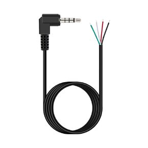Fancasee 6 ft Replacement 3.5mm 90 Degree Male Plug to Bare Wire Open End TRRS Stereo 1/8" 3.5mm Plug Jack Connector Audio Cable for Headphone Headset Earphone Microphone Cable Repair