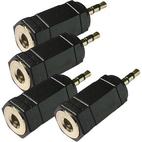 CESS 2.5mm Stereo TRS Male to 3.5mm Stereo TRS Female Adapter - 2.5mm Stereo Male to 3.5mm Female (4 Pack)