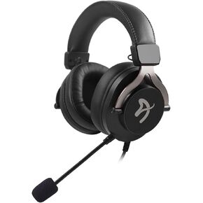 Arozzi Aria Gaming Headset with Detachable Microphone 50mm Drivers Microphone Mute Button Volume Control Aluminum Frame and 7.25 ft Braided Cable - Red