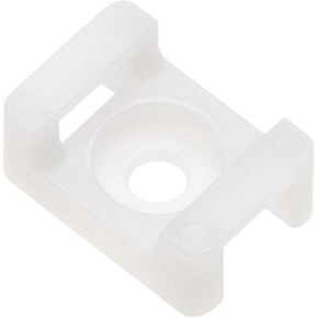 uxcell Cable Tie Base Saddle Type Mount Wire Holder Permanently Anchor To Wall Desk 23x16x10mm White 5mm Hole 100pcs