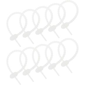 MECCANIXITY 30 Pack Silicone Cable Ties 7 Inch Reusable Zip Ties Silicone Twist Ties for Home Office Kitchen Organizer Food Bag Cord Key Management (Clear)