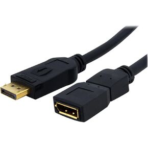 StarTech.com 6 ft DisplayPort Video Extension Cable - M/F - 6ft DP Cable - 6ft DisplayPort Cable (DPEXT6L),Black