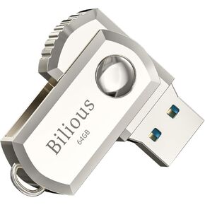 Bilious 2PCS محرك فلاش USB، 360 درجة دوران نمط معدني محرك الإبهام المحمولة تصميم ثقب المفتاح USB عصا الذاكرة، محرك القلم القفز للماء للتخزين والنسخ الاحتياطي