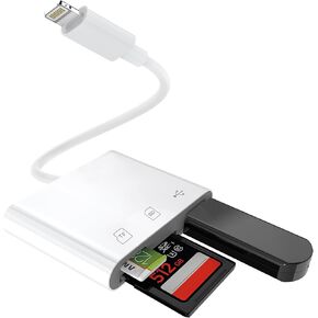 Lightning to SD Card Reader for iPhone,USB Camera Adapter 3 in 1 USB Female OTG Adapter Compatible SD/TF Card, Memory Card Reader Portable USB 3.0 Adapter,Sd Card Adapter