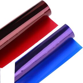 2 Pack Colored Correction,Gel Light Filter,40 * 50cm Colored Lighting Gel Filter Sheet, Red&Blue Transparent Color Gels Plastic Gels Sheet,Color Film Plastic Sheets
