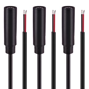 3.5mm Ends to Bare Wire Cable, 3-Pack 0.6FT Replacement 3.5mm Male Plug to Bare Wire Open End TS 2 Pole Mono 1/8" 3.5mm Plug Jack Connector Adapter Audio Cord Repair (Black, 3.5mm Male)