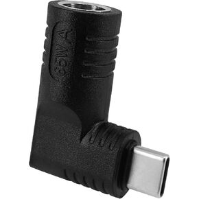 Yeebline DC 7406 to USB C Adapter, 90 Degree Right Angle 65W PD DC 7.4mm x 0.6mm Female to USB Type C Male Plug Power Charging Connector Suitable for Phone, Laptop (Black 7406 B)