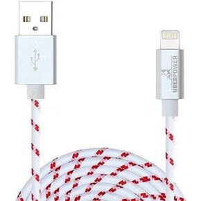 كابل USB NRGPower Premium بطول 3 أقدام من النايلون مع موصل Lightning [معتمد من Apple MFi] لهواتف iPhone 6s Plus / 6 Plus وiPad Pro وAir 2 والمزيد (شريط أزرق) in Kuwait