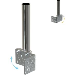 1.5" Diameter 12" Length Universal Outdoor Adjustable Antenna Mount Pole Bracket to Wall Weather Station Antenna Mast Mounting Pole Clamp Kit