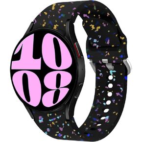 No Gap Bands Compatible for Samsung Galaxy Watch 7/FE/6/5/4 40mm 44mm/Watch 6 Classic 43mm 47mm/Watch 5 Pro 45mm/Watch 4 Classic 42mm 46mm,Soft Silicone Sports Strap Wristband Women Men