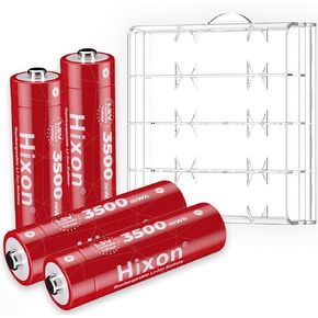 Hixon Rechargeable Lithium AA Batteries,8Pack 1.5V Li-ion Batteries with 2H Fast LCD Charger,3500mWh High-Capacity Long-Lasting Constant Output for Xbox/VR,Blink,Smart Lock,etc.