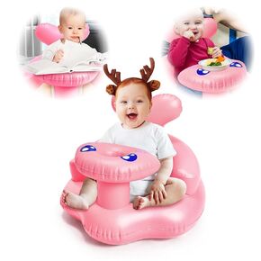 Baby Inflatable Seat, PVC Folding Baby Chair for Sitting Up 3-12 Months,Portable Baby Floor Seats for Sitting Up, Baby Seats for Infants,Home and Travel (Blue)
