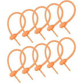 MECCANIXITY 12 Pack Silicone Cable Ties 7 Inch Reusable Zip Ties Silicone Twist Ties for Home Office Kitchen Organizer Food Bag Cord Key Management Burgundy