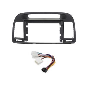 9'' Car Radio Stereo Fascia Frame Panel Trim w/Power Harness(16pin) for TOYOTA Camry 2000 01 02 03 04 05 06 (Black)