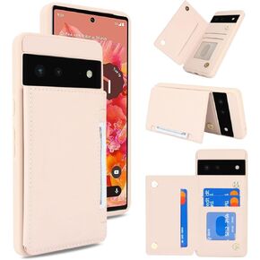 iCoverCase for Google Pixel 6 Case with Card Holder, Pixel 6 Wallet Phone Case for Women Men [RFID Blocking] PU Leather Protective Wallet Case for Pixel 6 (Gray Leopard)