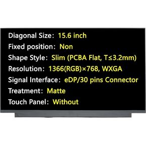 استبدال شاشة جديدة لـ NT156WHM-N44 NT156WHM-N34 NT156WHM-N49 NT156WHM-N40، eDP 30 Pins 1366(RGB)×768، شاشة LED LCD غير لامعة WXGA
