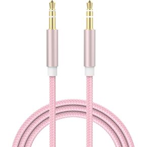 Alitutumao كابل صوت ستيريو 3.5 مم شحن 4 سلك مساعد مجدول من النايلون ذكر إلى ذكر متوافق مع JBL Charge 3 JBL Pulse 4 Pulse 3 JBL Flip 5 Flip 4 Go Trip مكبرات صوت محمولة لاسلكية (أسود)