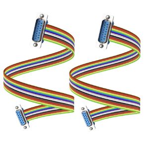 DB15 RS232 Serial Extension Cable Female to Female D-SUB 15-Pin Connecter Straight Through Cord 1.6FT DB15 Serial Cable for Computers Printers Scanners 2Pcs